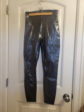 2/$50 SPANX Black Glossy Faux Leather Leggings